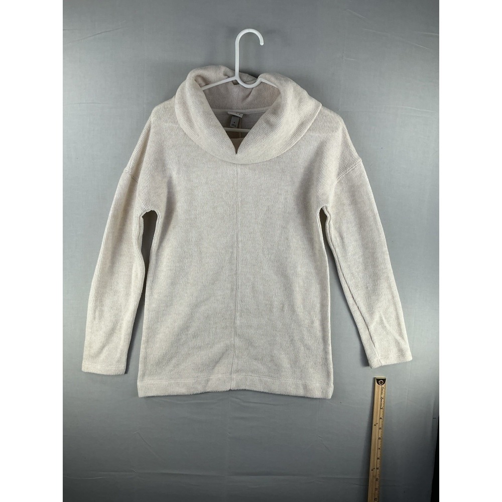 A New Day Cream Cowl Neck Knit Sweater Women's Small Long Sleeve Cozy Top